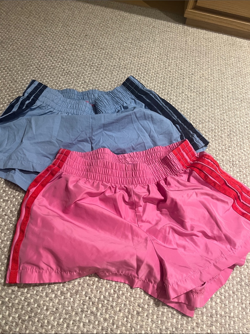 Edikted Two-Color Athletic Shorts Set — Pink & Light Blue